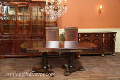 Regency dining table shown with no leaves in place