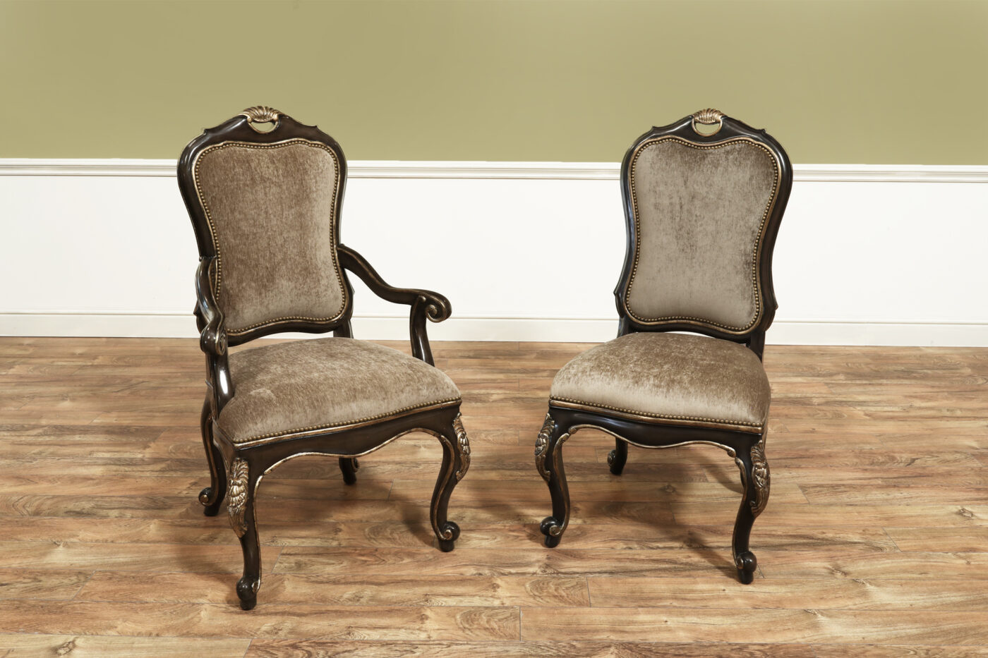 Louis XV Style Upholstered Dining Room Chairs, 45 Inches Tall Back - Image 7