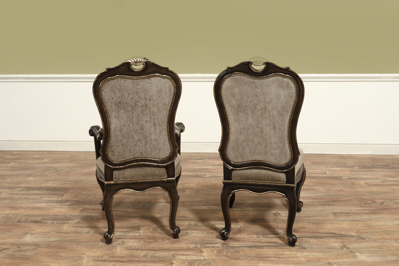 Louis XV Style Upholstered Dining Room Chairs, 45 Inches Tall Back - Image 9