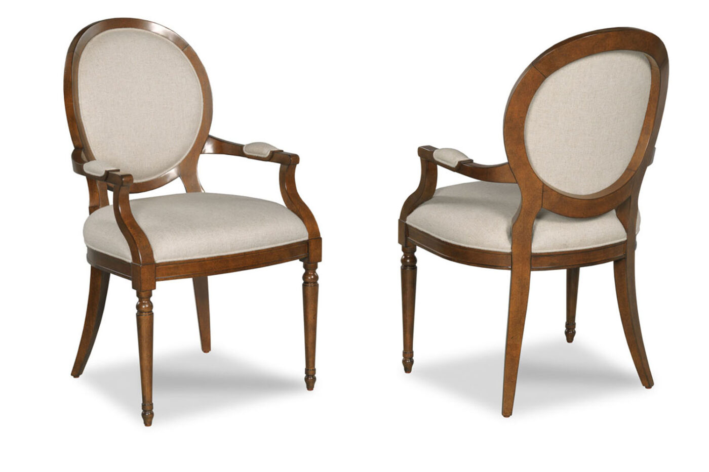 Transitional Round Back Dining Room Side Chairs with Medium Walnut Finish - Image 6