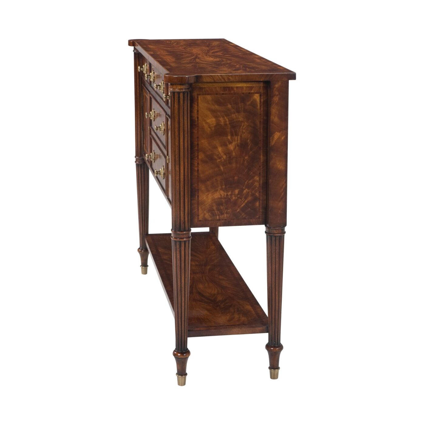 2-Door Traditional Inlaid Mahogany Buffet on Tapered Legs - Image 3