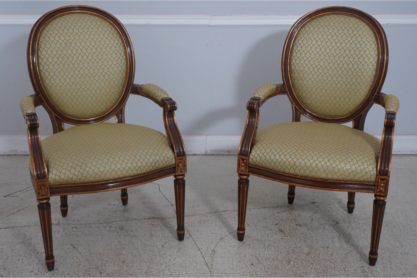 Set of 8 Vintage Louis XVI Round-Back Dining Chairs - Image 10