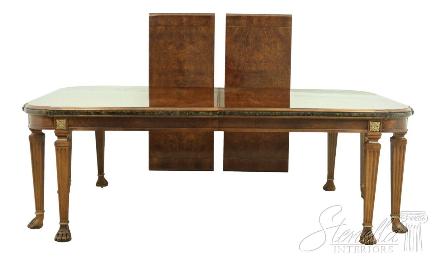 Vintage American Made Regency-Style dining table with 2 leaves - Image 9