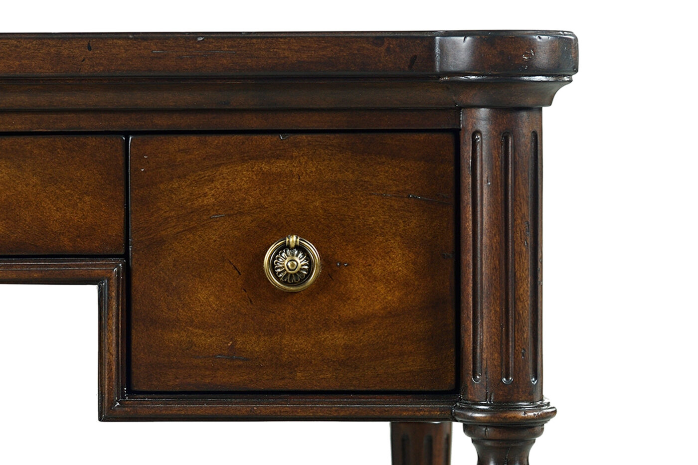 Swirl Mahogany Writing Desk with Spade Legs and a Country Finish - Image 5