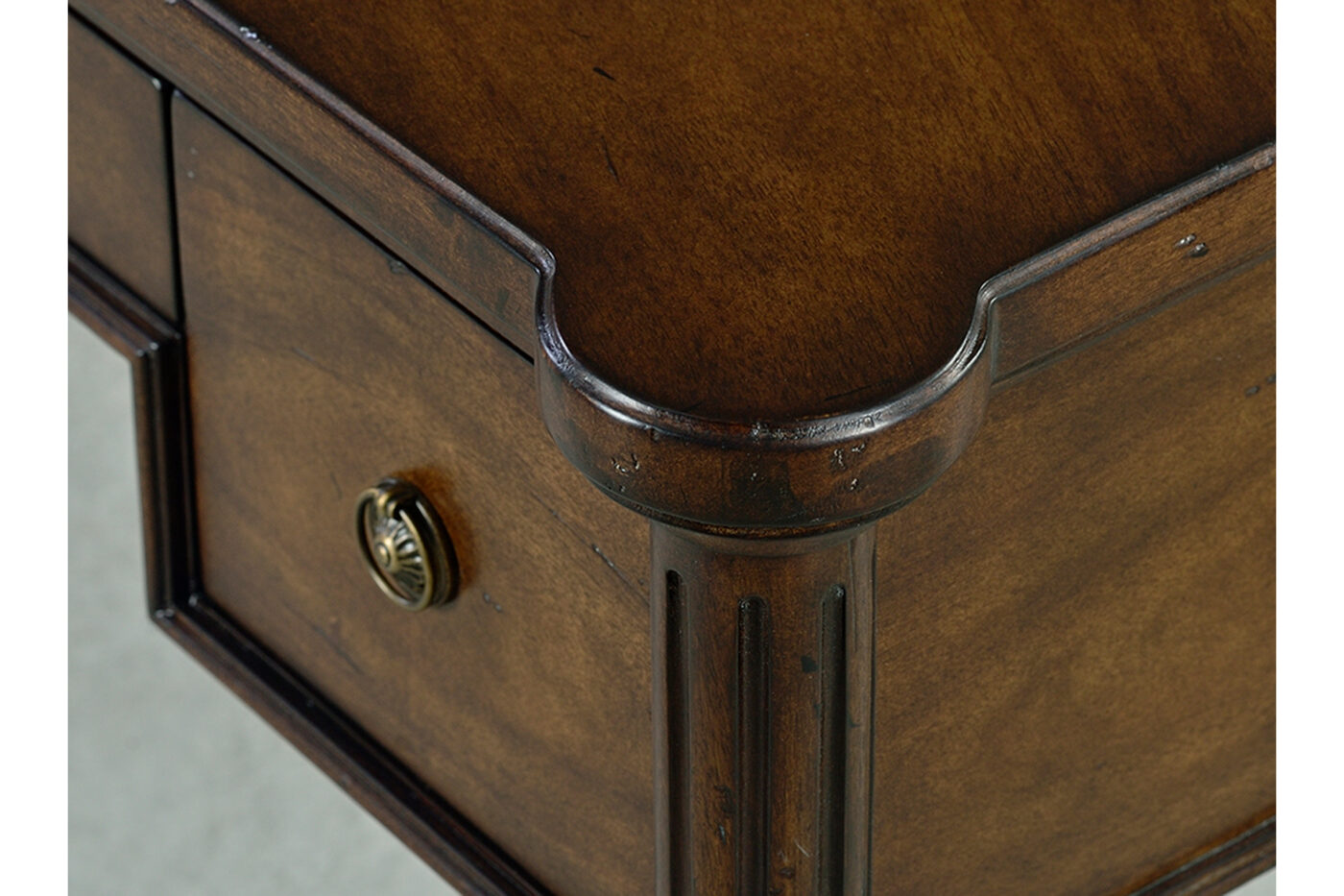 Swirl Mahogany Writing Desk with Spade Legs and a Country Finish - Image 6