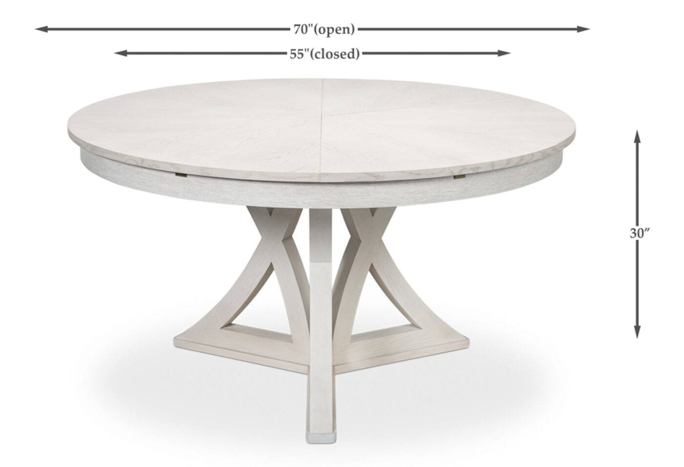 55-70 Inch Jupe Table, Modern White Oak Table, Seats 4-8 People - Image 2