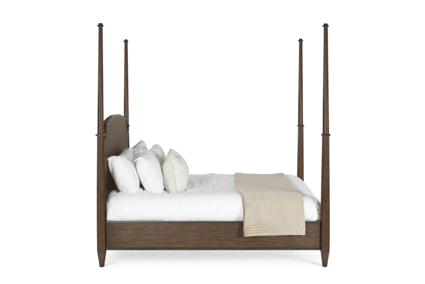 Oliver Home Thames King 4-Poster Bed Frame in Mahogany