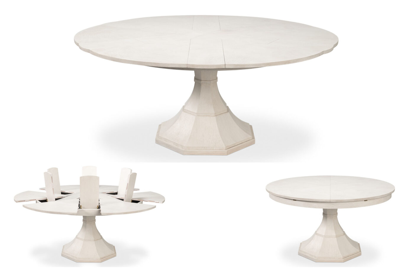 Sarreid Giselle Jupe Table in Working White Finish 54210-WW