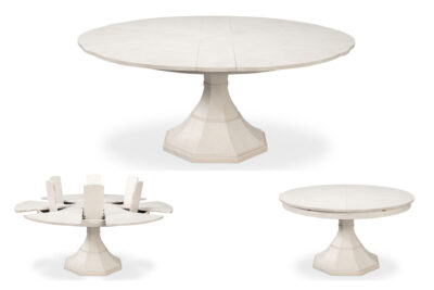 Sarreid Giselle Jupe Table in Working White Finish 54210-WW