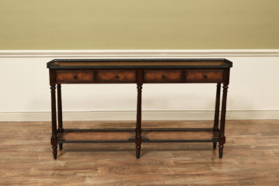 Theodore Alexander Leather Top Console Table