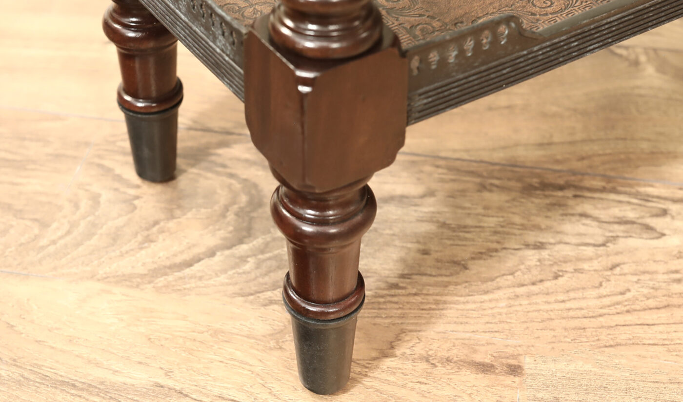 Narrow console table, high end console table with brass gallery top and undertier. Burly walnut and acacia - Image 7